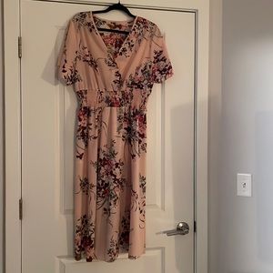 Float V Neck floral Dress